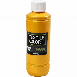 Textielkleur, parelmoer, geel, 250 ml/ 1 fles [HOB-33708]