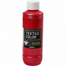 Textielkleur, parelmoer, rood, 250 ml/ 1 fles [HOB-33714]