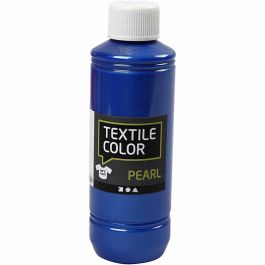 Textielkleur, parelmoer, blauw, 250 ml/ 1 fles [HOB-33728]