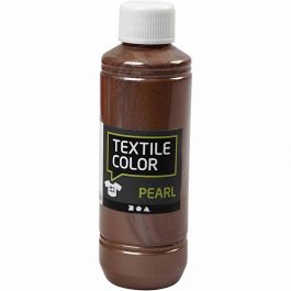 Textielkleur, parelmoer, bruin, 250 ml/ 1 fles [HOB-33732]