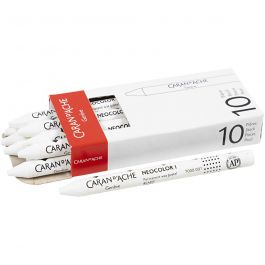 CARAN D’ACHE Neocolor I, L: 10 cm, dikte 8,5 mm, white (001), 10 stuk/ 1 doos [HOB-34020]