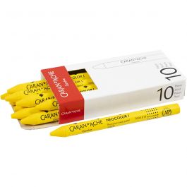 CARAN D’ACHE Neocolor I, L: 10 cm, dikte 8,5 mm, yellow (010), 10 stuk/ 1 doos [HOB-34022]
