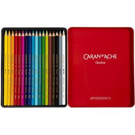 CARAN D’ACHE Supracolor II aquarelpotloden, L: 17 cm, vulling 3.8 mm, diverse kleuren, 18 stuk/ 1 doos [HOB-34097]