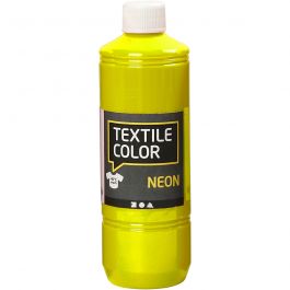 Textielkleur, neon geel, 500 ml/ 1 fles [HOB-34212]