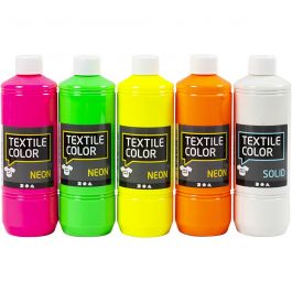 Textielkleur, diverse kleuren, 5x500 ml/ 1 doos [HOB-34228]
