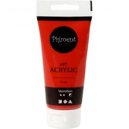 Acryl Verf, semi-glanzend, semi-dekkend, primair rood, 75 ml/ 1 fles [HOB-35145]