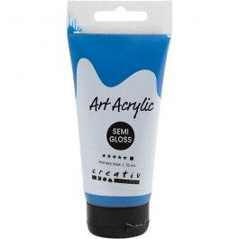 Acryl Verf, semi-glanzend, dekkend, primair blauw, 75 ml/ 1 fles [HOB-35149]