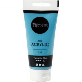 Acryl Verf, semi-glanzend, dekkend, turquoise blue, 75 ml/ 1 fles [HOB-35151]