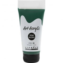 Acryl Verf, semi-glanzend, dekkend, donkergroen, 75 ml/ 1 fles [HOB-35153]