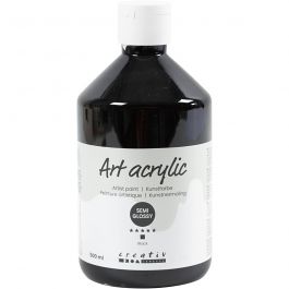 Acryl Verf, semi-glanzend, dekkend, zwart, 500 ml/ 1 fles [HOB-35408]