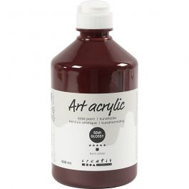 Acryl Verf, semi-glanzend, dekkend, burnt umber, 500 ml/ 1 fles [HOB-35426]