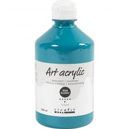 Acryl Verf, semi-glanzend, dekkend, turquoise, 500 ml/ 1 fles [HOB-35436]