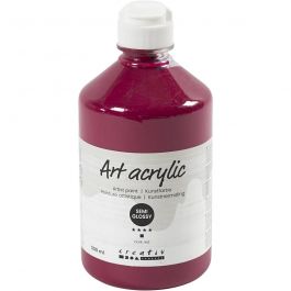 Acryl Verf, semi-glanzend, semi-transparant, donkerrood, 500 ml/ 1 fles [HOB-35438]