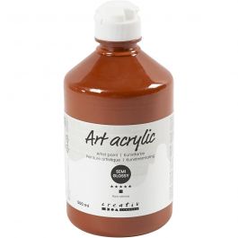 Acryl Verf, semi-glanzend, dekkend, raw sienna, 500 ml/ 1 fles [HOB-35444]