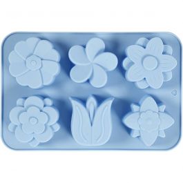 Siliconen vormen, bloemen, H: 2,6 cm, L: 6 cm, B: 7,5 cm, 75 ml, 1 stuk [HOB-37135]