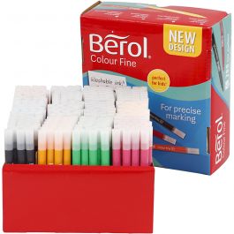 Berol Colourfine, lijndikte 0,3-0,7 mm, diverse kleuren, 288 stuk/ 1 doos [HOB-37235]