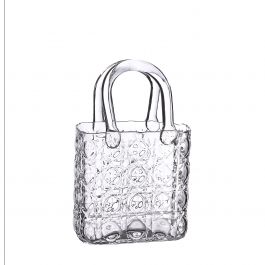 Handtas vaas Elysee glazen handvat l.19 x b.11 x h.28 cm helder (1 st) [IFS-37240]