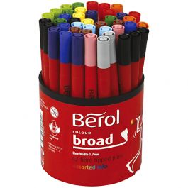 Berol Stift, d 10 mm, lijndikte 1-1,7 mm, diverse kleuren, 42 stuk/ 1 Doosje [HOB-37280]