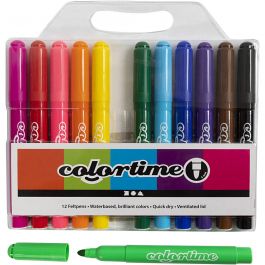 Colortime stiften, lijndikte 5 mm, standaardkleuren, 12 stuk/ 1 doos [HOB-37330]