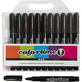 Colortime stiften, lijndikte 5 mm, zwart, 12 stuk/ 1 doos [HOB-37331]