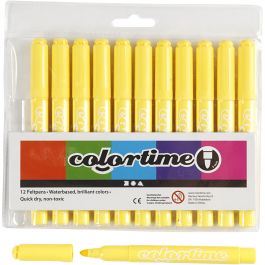 Colortime stiften, lijndikte 5 mm, citroengeel, 12stuk/ 1 doos [HOB-37337]