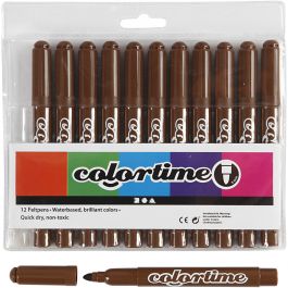 Colortime stiften, lijndikte 5 mm, bruin, 12stuk/ 1 doos [HOB-37342]
