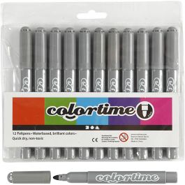Colortime stiften, lijndikte 5 mm, grijs, 12 stuk/ 1 doos [HOB-37361]