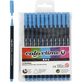 Colortime fineliners, lijndikte 0,6-0,7 mm, lichtblauw, 12 stuk/ 1 doos [HOB-373635]