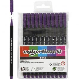 Colortime fineliners, lijndikte 0,6-0,7 mm, paars, 12 stuk/ 1 doos [HOB-373636]