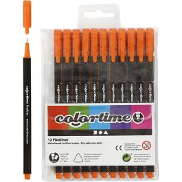 Colortime fineliners, lijndikte 0,6-0,7 mm, oranje, 12 stuk/ 1 doos [HOB-373638]