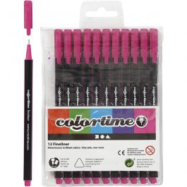 Colortime fineliners, lijndikte 0,6-0,7 mm, cyclaam, 12 stuk/ 1 doos [HOB-373641]