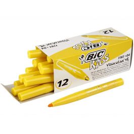 BIC Visa Color Kleurstiften, lijndikte 3 mm, geel, 12 stuk/ 1 doos [HOB-37404]