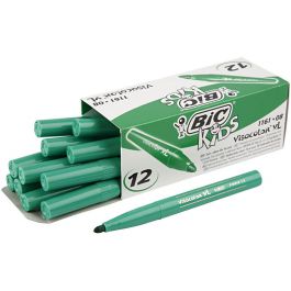 BIC Visa Color Kleurstiften, lijndikte 3 mm, mid groen, 12 stuk/ 1 doos [HOB-37408]