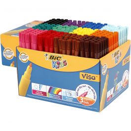 BIC Visa Fijne Kleurstiften, lijndikte 1,6 mm, diverse kleuren, 12x24 stuk/ 1 doos [HOB-37585]