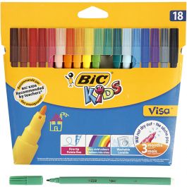 BIC Visa Fijne Kleurstiften, lijndikte 1,6 mm, diverse kleuren, 18 stuk/ 1 doos [HOB-37592]