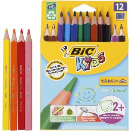 BIC Evolution Kleurpotloden, L: 14 cm, vulling 5 mm, diverse kleuren, 12 stuk/ 1 doos [HOB-37597]