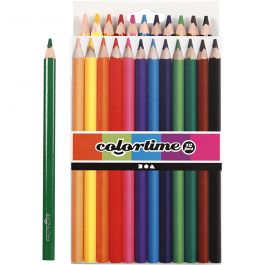 Kleurpotloden, L: 17,45 cm, vulling 5 mm, JUMBO, diverse kleuren, 12 stuk/ 1 doos [HOB-38081]