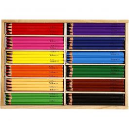 Kleurpotloden, vulling 5 mm, JUMBO, diverse kleuren, 144 stuk/ 1 doos [HOB-38083]