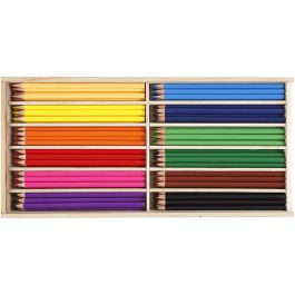 Kleurpotloden, vulling 3 mm, diverse kleuren, 144 stuk/ 1 doos [HOB-38094]