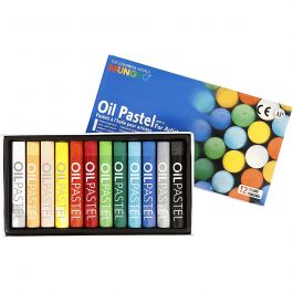 Mungyo Oliepastel, L: 7 cm, dikte 11 mm, diverse kleuren, 12 stuk/ 1 doos [HOB-38142]