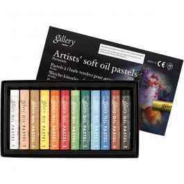 Gallery Oliepastel Premium, L: 7 cm, dikte 10 mm, diverse kleuren, 12 stuk/ 1 doos [HOB-38152]