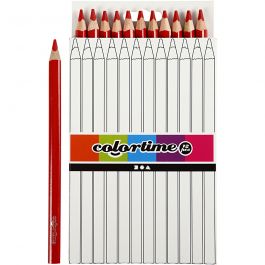 Kleurpotloden, L: 17,45 cm, vulling 5 mm, JUMBO, rood, 12 stuk/ 1 doos [HOB-38172]