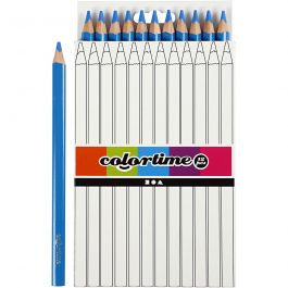 Kleurpotloden, L: 17,45 cm, vulling 5 mm, JUMBO, blauw, 12 stuk/ 1 doos [HOB-38176]