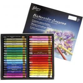 Aquarelkrijt, L: 9,3 cm, diverse kleuren, 36 stuk/ 1 doos [HOB-38286]