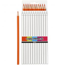 Colortime Kleurpotloden, L: 17 cm, vulling 3 mm, oranje, 12 stuk/ 1 doos [HOB-38571]