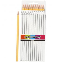 Colortime Kleurpotloden, L: 17 cm, vulling 3 mm, licht beige, 12 stuk/ 1 doos [HOB-38574]