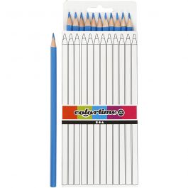 Colortime Kleurpotloden, L: 17 cm, vulling 3 mm, lichtblauw, 12 stuk/ 1 doos [HOB-38576]
