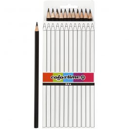 Colortime Kleurpotloden, L: 17 cm, vulling 3 mm, zwart, 12 stuk/ 1 doos [HOB-38581]