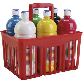 Tempera Verf Mat, matt, diverse kleuren, 6x1000 ml/ 1 doos [HOB-642198]
