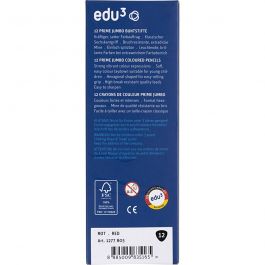 Edu Jumbo Kleurpotlood, dikte 10 mm, vulling 6,25 mm, donkerrood, 12 stuk/ 1 doos [HOB-408034]